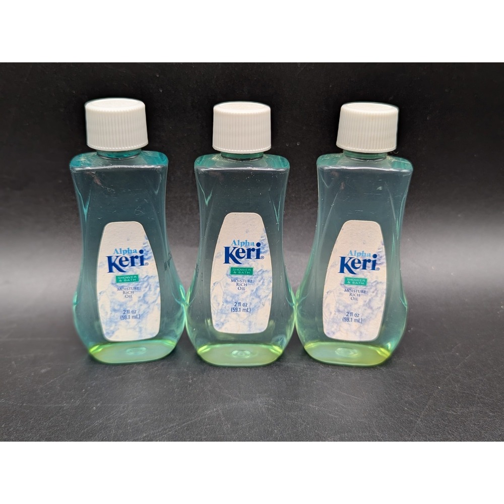 Lot of 3 Sealed Vintage 1994 Alpha Keri Moisture Rich Body Oil 2 Oz Travel Prop